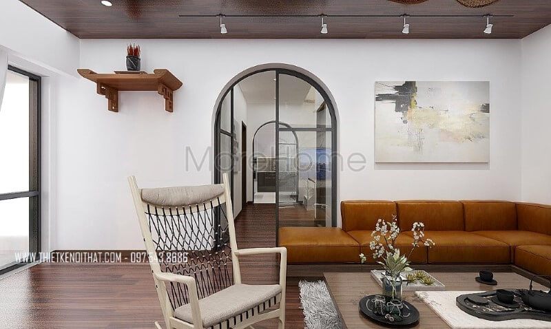 Thiết kế sofa da nâu cao cấp theo phong cách hiện đại dáng góc chữ L tối ưu không gian cho phòng khách biệt thự, nhà phố thêm tiện nghi, gần gũi.