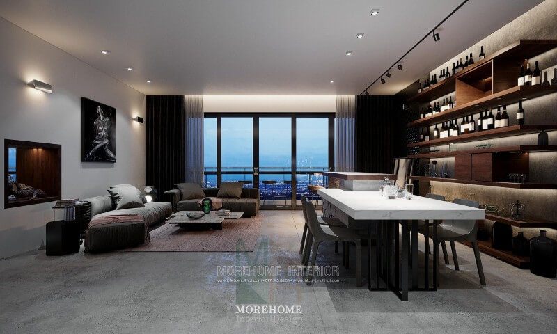 Thiết kế nội thất cho căn hộ Vinhomes Sky Lake theo phong cách hiện đại.